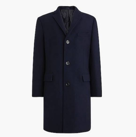 NEW J. Crew Thompson Topcoat Navy Wool Winter Office Elegant Mens Luxury Preppy - Picture 2 of 16